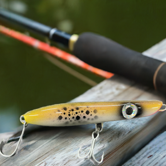 custom wooden fishing lures Alan's Custom Pencils 6" 1.35 oz Floating – Charter Tackle Corp