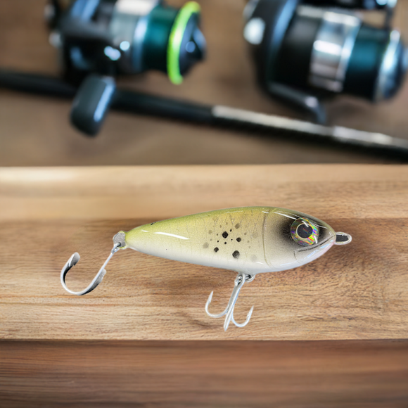 Fat Cow Epoxy Jig Fat Minnow Fishing Lure - Includes In-Line Hook & Extra 4X Treble Hook